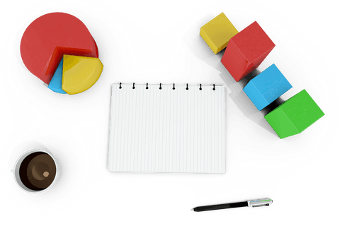 Notebook with Coffee and Charts on Transparent Background Vector Illustration - Download Free Stock Videos Pikwizard.com
