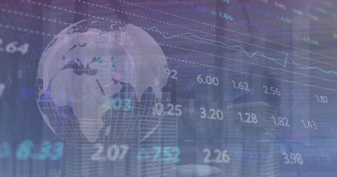 Futuristic Stock Market Data with Digital Globe Overlay - Download Free Stock Images Pikwizard.com