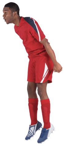 Transparent Football Player in Red Uniform Jumping Action Pose - Download Free Stock Videos Pikwizard.com