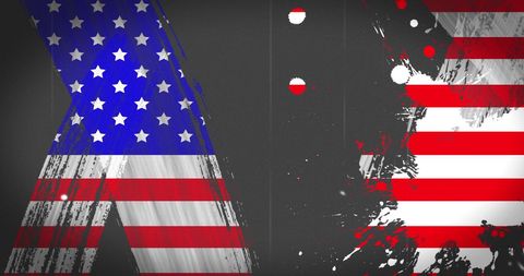 Waving Distressed American Flag on Grey Background - Download Free Stock Images Pikwizard.com