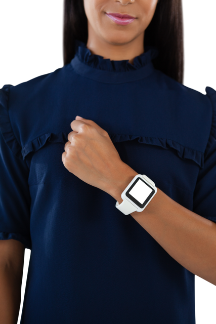 Transparent Overlay of Businesswoman Wearing Smartwatch on Wrist - Download Free Stock Videos Pikwizard.com