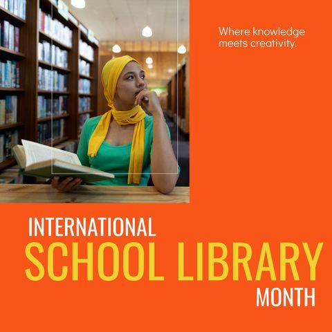 Pensive Woman in Hijab Reading in Library for International School Library Month - Download Free Stock Templates Pikwizard.com