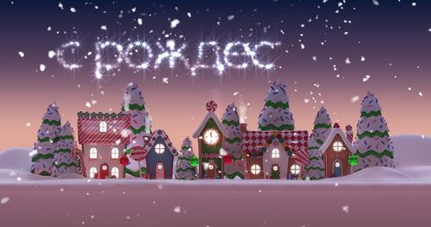 Russian Christmas Greeting Over Snowy Fairy Tale Village - Download Free Stock Images Pikwizard.com