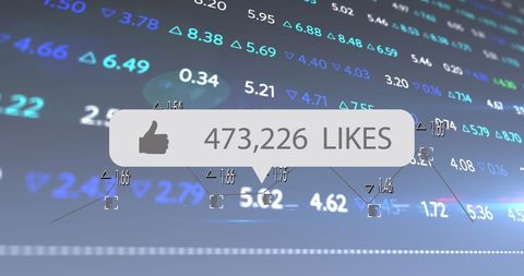Social Media Likes on Digital Financial Display - Download Free Stock Images Pikwizard.com