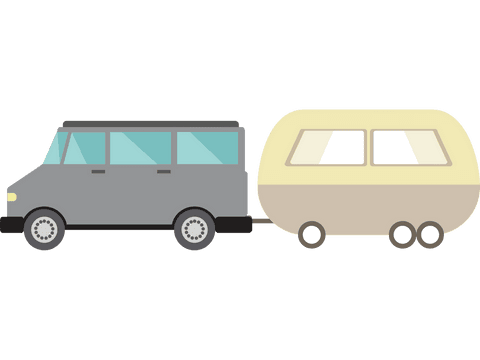 modern camper van with caravan on transparent background - Download Free Stock Videos Pikwizard.com