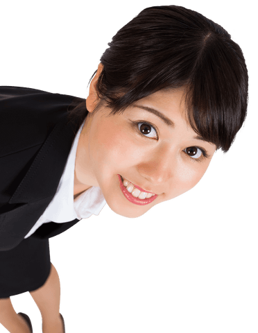 Smiling Asian Businesswoman PNG on Transparent Background