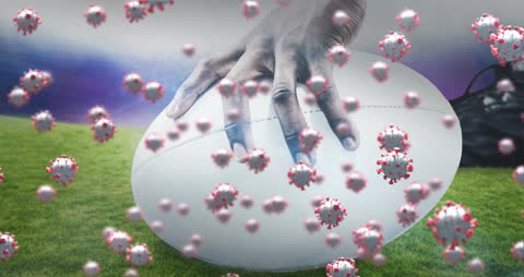 Surreal Fusion of COVID-19 Cells and American Football