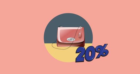 Stylish Pink Handbag with Discount on Eye-catching Background
