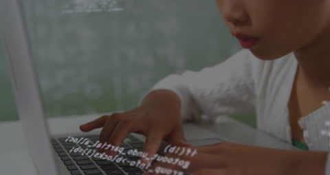 Focused Girl Engaging with Digital Interface