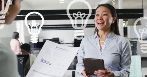 Innovative Team Collaboration in Modern Office Setting