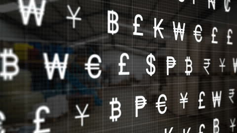 Digital Currency Symbols Illustrating Global Finance Technology
