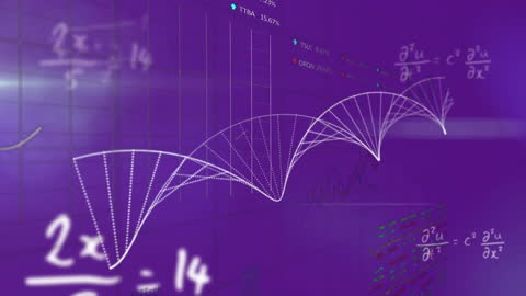 Abstract Data and Network Visualization on Purple Background