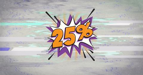 25% discount promo with glitch text effect - Download Free Stock Images Pikwizard.com
