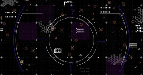 Futuristic Digital Interface with Circles and Data Grids - Download Free Stock Images Pikwizard.com