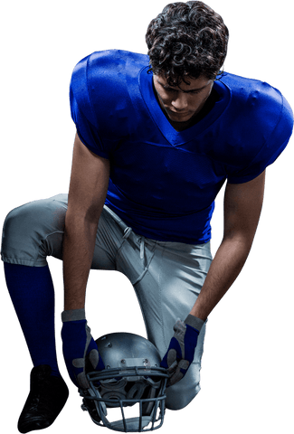 Transparent Football Player Pondering with Helmet in Hand - Download Free Stock Videos Pikwizard.com