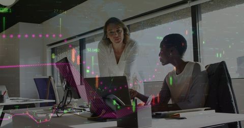 diverse women analyzing market data in modern office - Download Free Stock Images Pikwizard.com