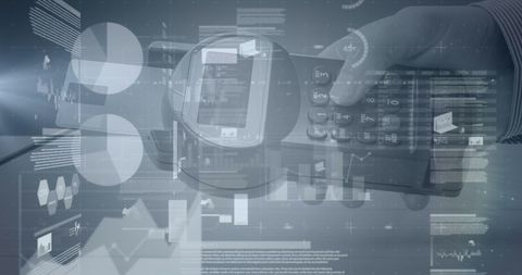 Digitally Composite Financial Technology Graphs and Payment Terminal - Download Free Stock Images Pikwizard.com