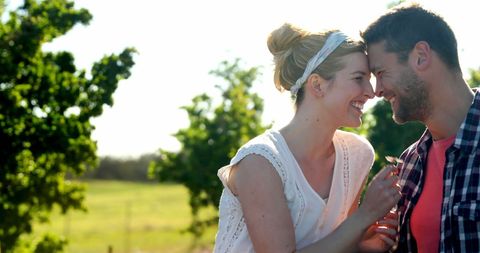 Romantic Caucasian Couple Enjoying Moment in Nature - Download Free Stock Images Pikwizard.com