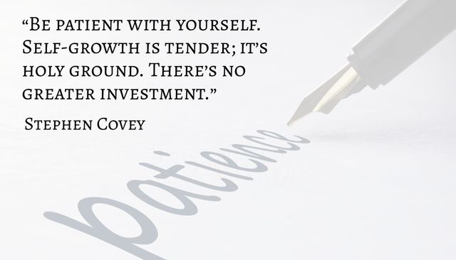 Inspirational Quote on Patience and Self-Growth with Fountain Pen - Download Free Stock Templates Pikwizard.com