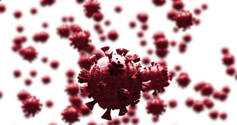 Digital Representation of COVID-19 Cells on White Background