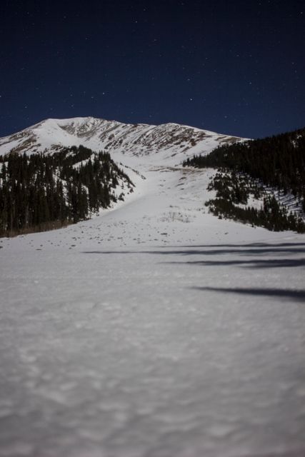 Snowy Mountain Landscape Under Starry Night Sky - Download Free Stock Images Pikwizard.com