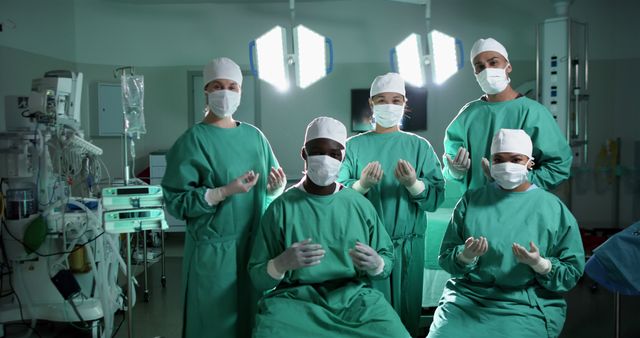 Diverse Surgical Team Posing in Operating Room - Download Free Stock Images Pikwizard.com