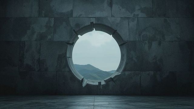 Circular Aperture in Concrete Wall Frame Mountain View
