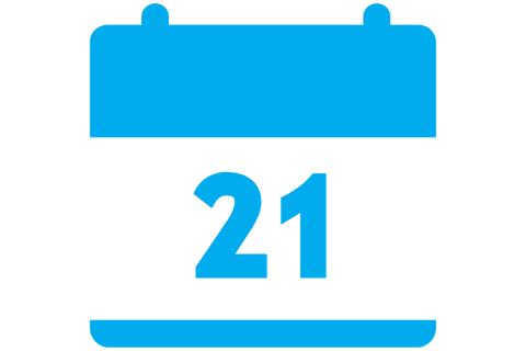 Blue Calendar Icon with 21 on Transparent Background - Download Free Stock Videos Pikwizard.com