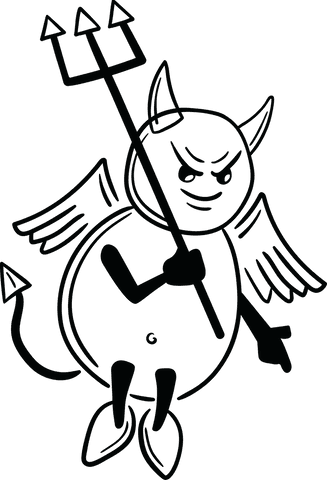 transparent devil drawing holding pitchfork with intimidating expression - Download Free Stock Videos Pikwizard.com