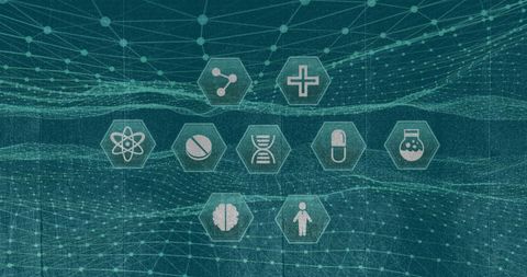 Futuristic Network with Healthcare Science Icons - Download Free Stock Images Pikwizard.com