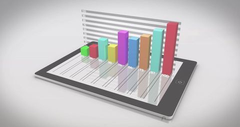 3d bar graph display on digital tablet screen - Download Free Stock Images Pikwizard.com