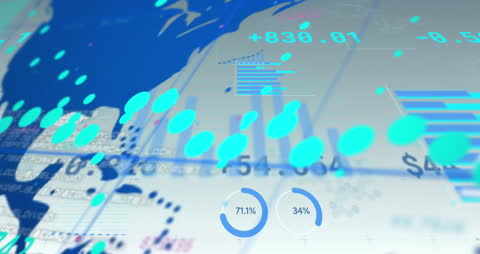 Financial Data Animation with Digital Interface Elements