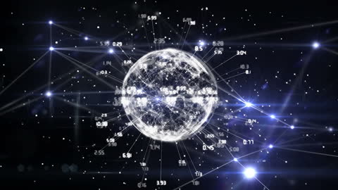 Futuristic Digital Globe with Connection Network and Data Streams