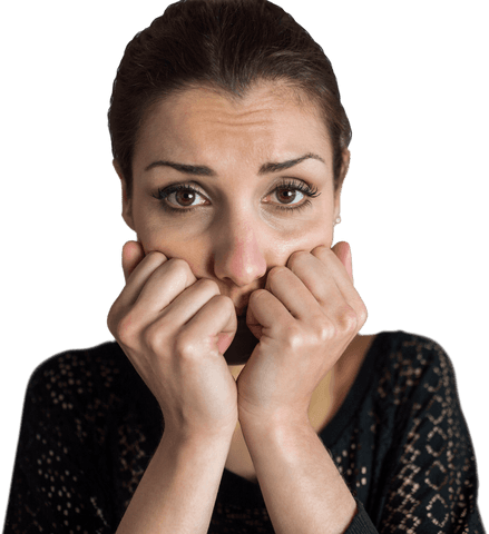 transparent background of woman appearing nervous or anxious - Download Free Stock Videos Pikwizard.com