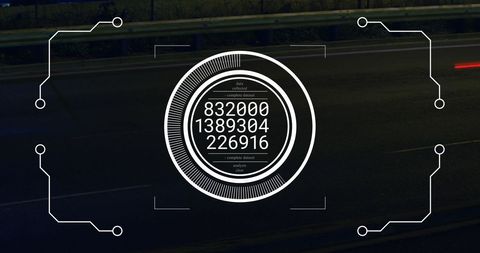futuristic digital interface displaying data on urban road - Download Free Stock Images Pikwizard.com