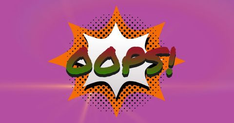 Retro Comic Style Oops Text with Starburst Background - Download Free Stock Images Pikwizard.com