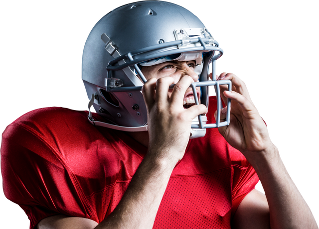 Aggressive American Football Player Holding Helmet on Transparent Background - Download Free Stock Videos Pikwizard.com