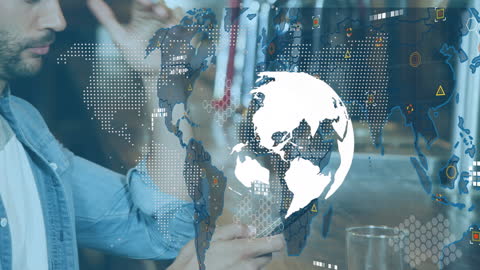 Global Network Connection Concept with Data Visualization