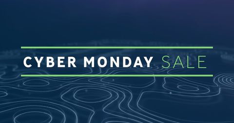 Cyber Monday Sale Banner on Abstract Topographic Background - Download Free Stock Images Pikwizard.com