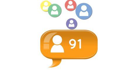 Social media notification concept digital icons