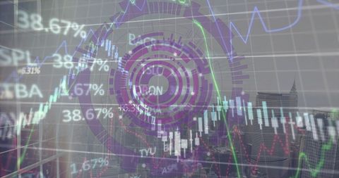 Digital Financial Data Flowing Over Cityscape - Download Free Stock Images Pikwizard.com
