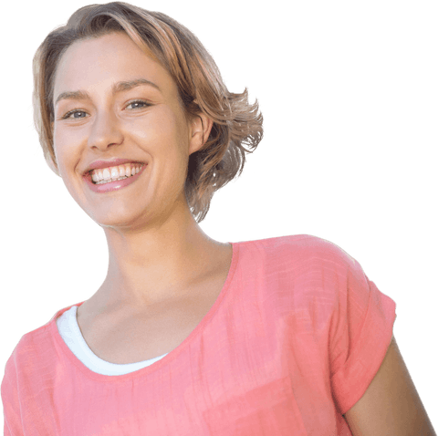 Transparent Smiling Young Woman in Pink Shirt Looking Confident - Download Free Stock Videos Pikwizard.com