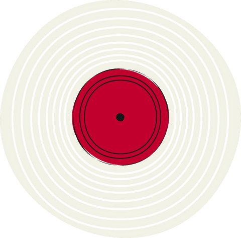 Minimalistic geometric red and cream transparent target design
