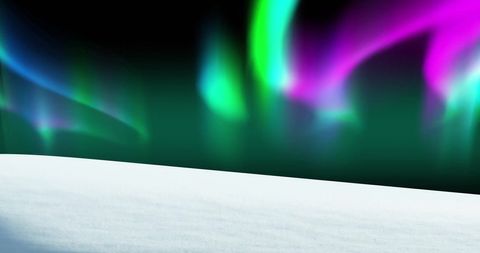 Vibrant Aurora Borealis Over Snowy Landscape