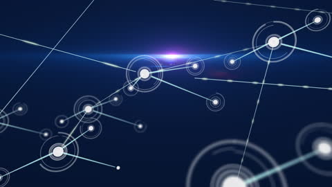 Futuristic Digital Network Nodes and Connections