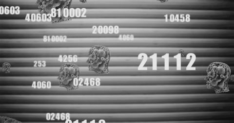 Head filled with cogs amidst dynamic data streams