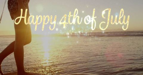 Celebratory Fourth of July Beach Sunset Stroll - Download Free Stock Images Pikwizard.com