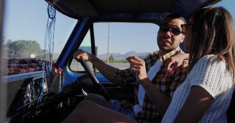 Couple Relaxing Together in Car on a Day Trip - Download Free Stock Images Pikwizard.com
