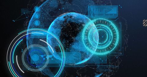 Futuristic Global Data Processing with Cryptocurrency Elements - Download Free Stock Images Pikwizard.com