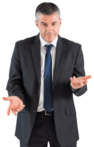 transparent businessman holding out hands in inquiry gesture - Download Free Stock Videos Pikwizard.com
